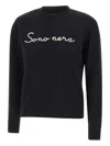 Mc2 Saint Barth Embroidered Crew Neck Knitted Top In Black