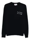 Mc2 Saint Barth Embroidered Crew Neck Sweater In Black