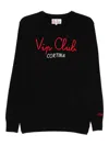 Mc2 Saint Barth Embroidered Crew-neck Sweater In Black