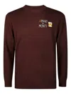 Mc2 Saint Barth Embroidered Crew-neck Sweater In Brown
