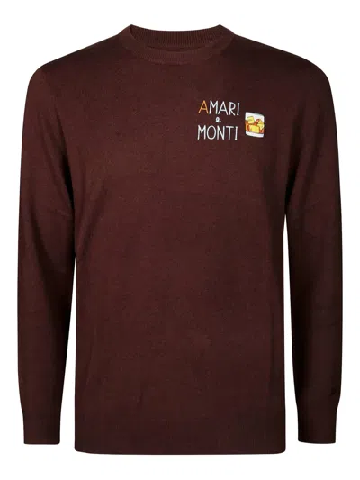 Mc2 Saint Barth Embroidered Crew-neck Sweater In Brown