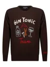 Mc2 Saint Barth Embroidered Crew Neck Sweater In Brown