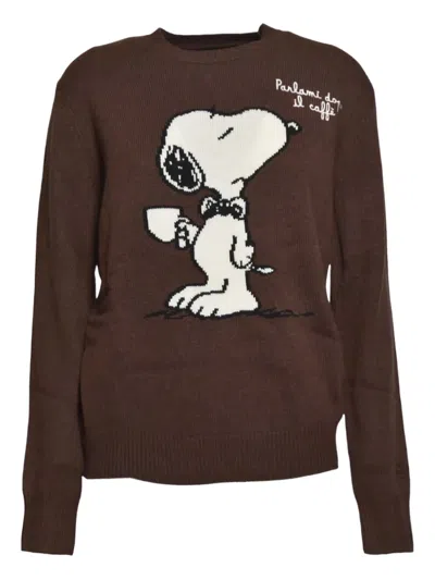 Mc2 Saint Barth Embroidered Crew-neck Sweater In Brown