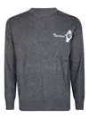 Mc2 Saint Barth Embroidered Crew-neck Sweater In Gray