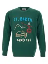 Mc2 Saint Barth Embroidered Crew-neck Sweater In Green