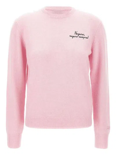 Mc2 Saint Barth Embroidered Crew Neck Sweater In Neutral