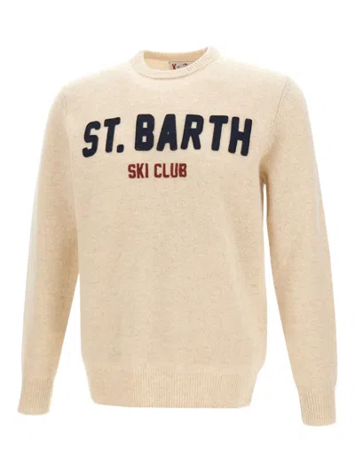 Mc2 Saint Barth Embroidered Crew-neck Sweater In Neutral