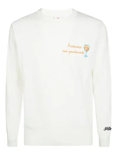Mc2 Saint Barth Embroidered Crew-neck Sweatshirt In White