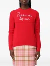 Mc2 Saint Barth Embroidered Crew-neck Sweater In Red