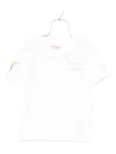 Mc2 Saint Barth Kids' Embroidered-detail Cotton T-shirt In White