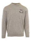 Mc2 Saint Barth Embroidered-detail Crew-neck Sweater In Purple