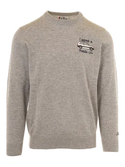 Mc2 Saint Barth Embroidered-detail Crew-neck Sweater In Purple