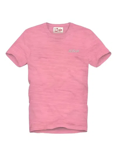 Mc2 Saint Barth Embroidered-detail T-shirt In Pink