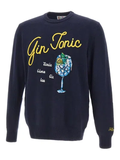 Mc2 Saint Barth Embroidered-details Crew-neck Sweater In Blue