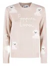 Mc2 Saint Barth Embroidered-lettering Sweater In Pink