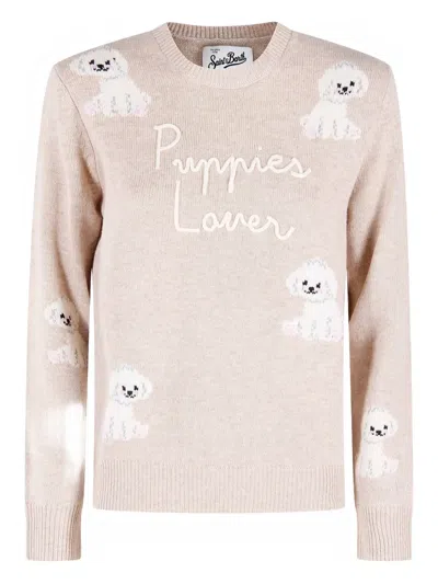 MC2 SAINT BARTH EMBROIDERED-LETTERING SWEATER