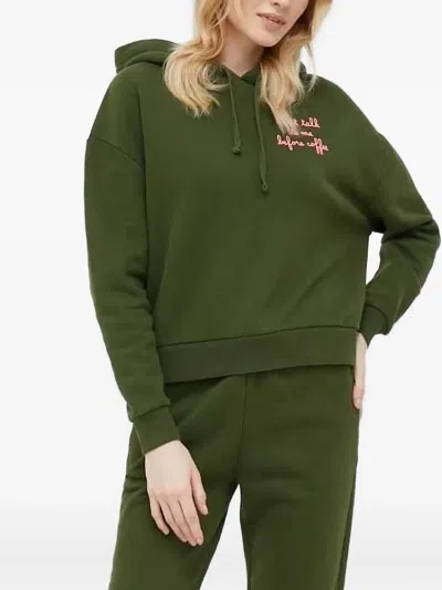 Mc2 Saint Barth Embroidered-logo Hoodie In Green