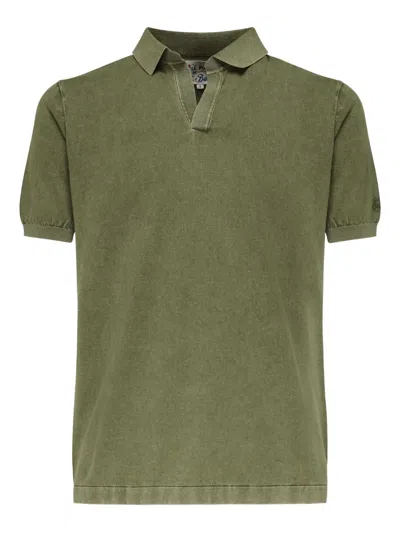 Mc2 Saint Barth Embroidered-logo Short-sleeve T-shirt In Green