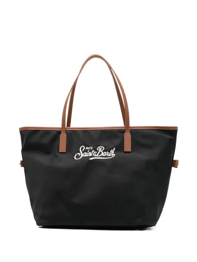 Mc2 Saint Barth Embroidered-logo Tote Bag In Black