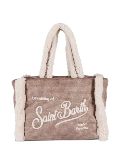 Mc2 Saint Barth Embroidered-logo Tote Bag In Brown