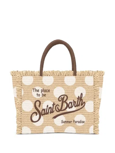 Mc2 Saint Barth Embroidered-logo Tote Bag In Neutral