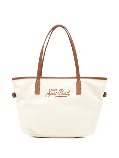 Mc2 Saint Barth Embroidered-logo Tote Bag In White