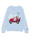 Mc2 Saint Barth Embroidered-motif Crew-neck Sweater In Blue