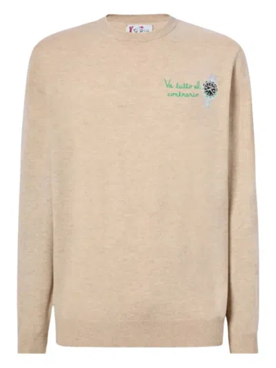 Mc2 Saint Barth Embroidered-motif Crew-neck Sweater In Multi