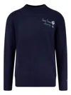 Mc2 Saint Barth Heron Light Embry Wool Blend Sweater In Blue