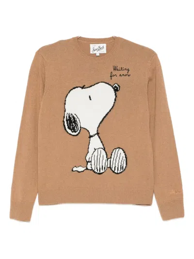 Mc2 Saint Barth Embroidered-motif Sweater In Brown