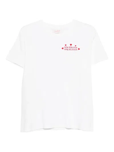 Mc2 Saint Barth Besticktes T-shirt In White
