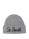 Mc2 Saint Barth Embroidered Ribbed Hat In Gray