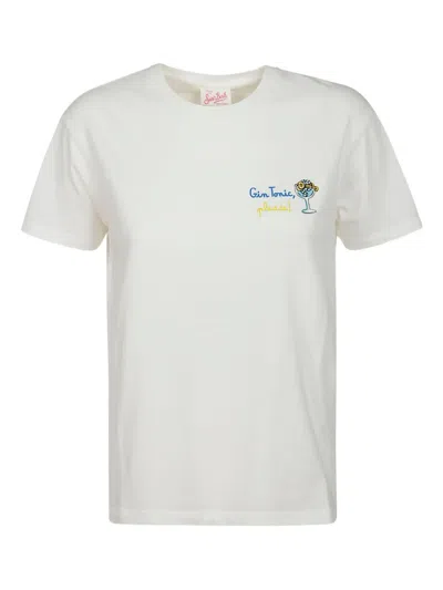 Mc2 Saint Barth Embroidered Short-sleeved T-shirt In White