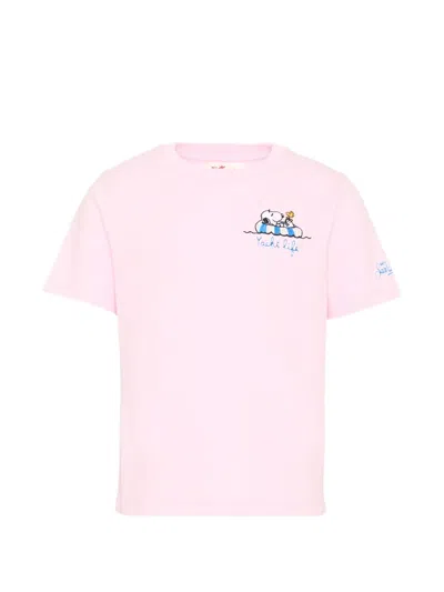 Mc2 Saint Barth Kids' Embroidered Short-sleeve T-shirt In Pink