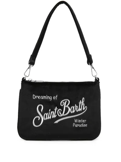 Mc2 Saint Barth Embroidered Shoulder Bag In Black