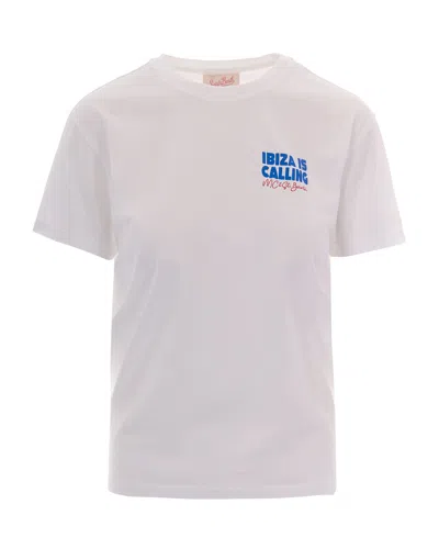 Mc2 Saint Barth Embroidered Slogan T-shirt In Neutral