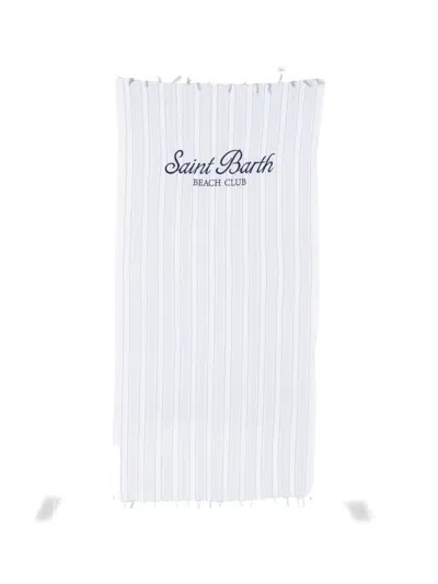 Mc2 Saint Barth Embroidered Striped Beach Towel In Multi