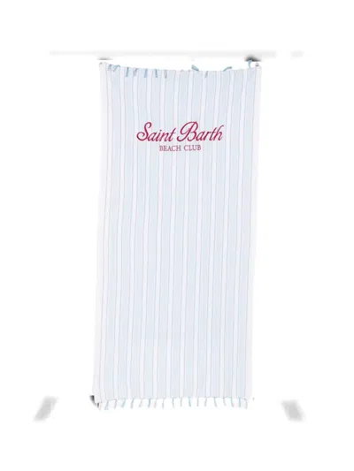 Mc2 Saint Barth Embroidered Striped Beach Towel In Multi