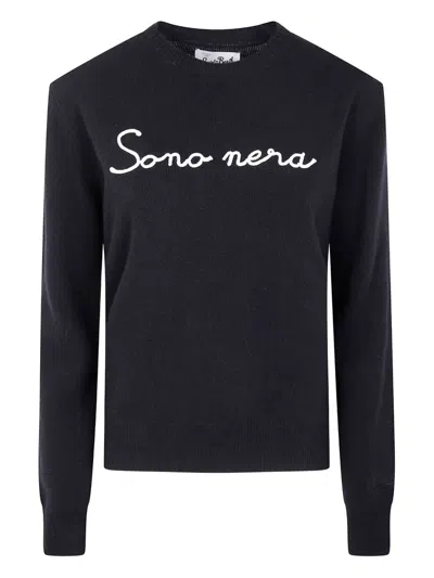 Mc2 Saint Barth Embroidered Sweater In Black