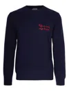 Mc2 Saint Barth Embroidered Sweater In Blue