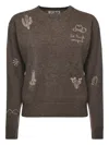 Mc2 Saint Barth Embroidered Sweater In Brown