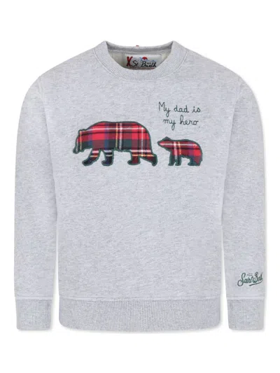 Mc2 Saint Barth Kids' Embroidered Sweatshirt In Grey