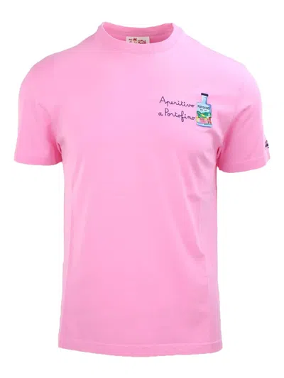 Mc2 Saint Barth Embroidered T-shirt In Pink