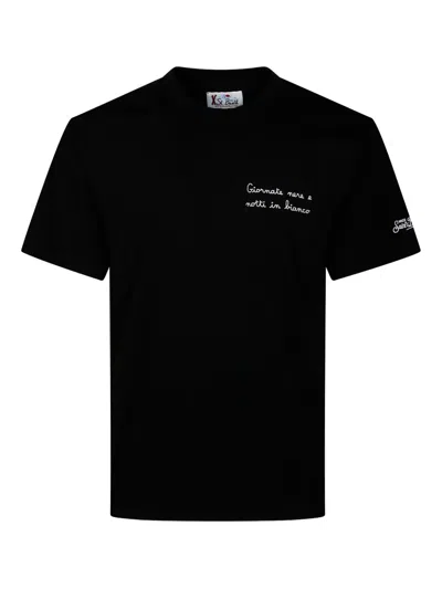 Mc2 Saint Barth Embroidered T-shirt In Black