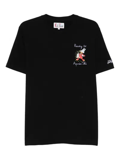 Mc2 Saint Barth Embroidered T-shirt In Black
