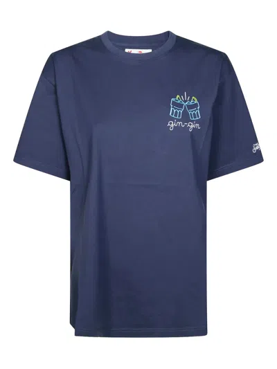 Mc2 Saint Barth Embroidered T-shirt In Blue