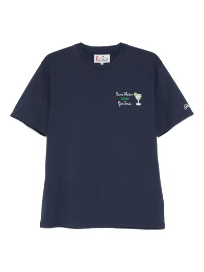 Mc2 Saint Barth Embroidered T-shirt In Blue
