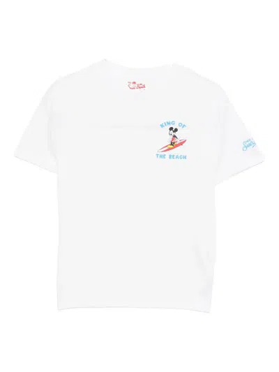 Mc2 Saint Barth Kids' Embroidered T-shirt In White
