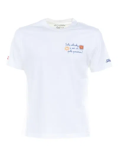 Mc2 Saint Barth Embroidered T-shirt In White
