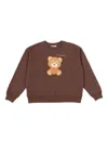 Mc2 Saint Barth Embroidered-terry Sweatshirt In Brown